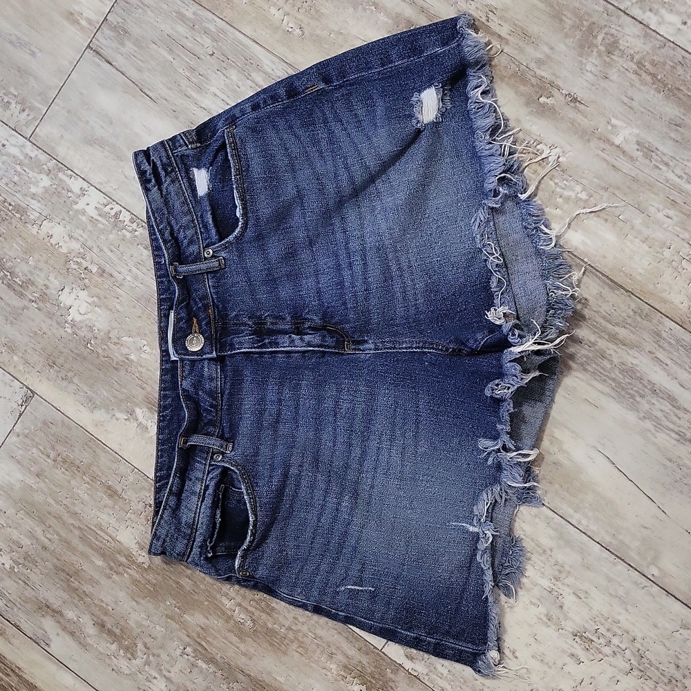 LOFT Jean Shorts, Frayed Hem, Some Distressing